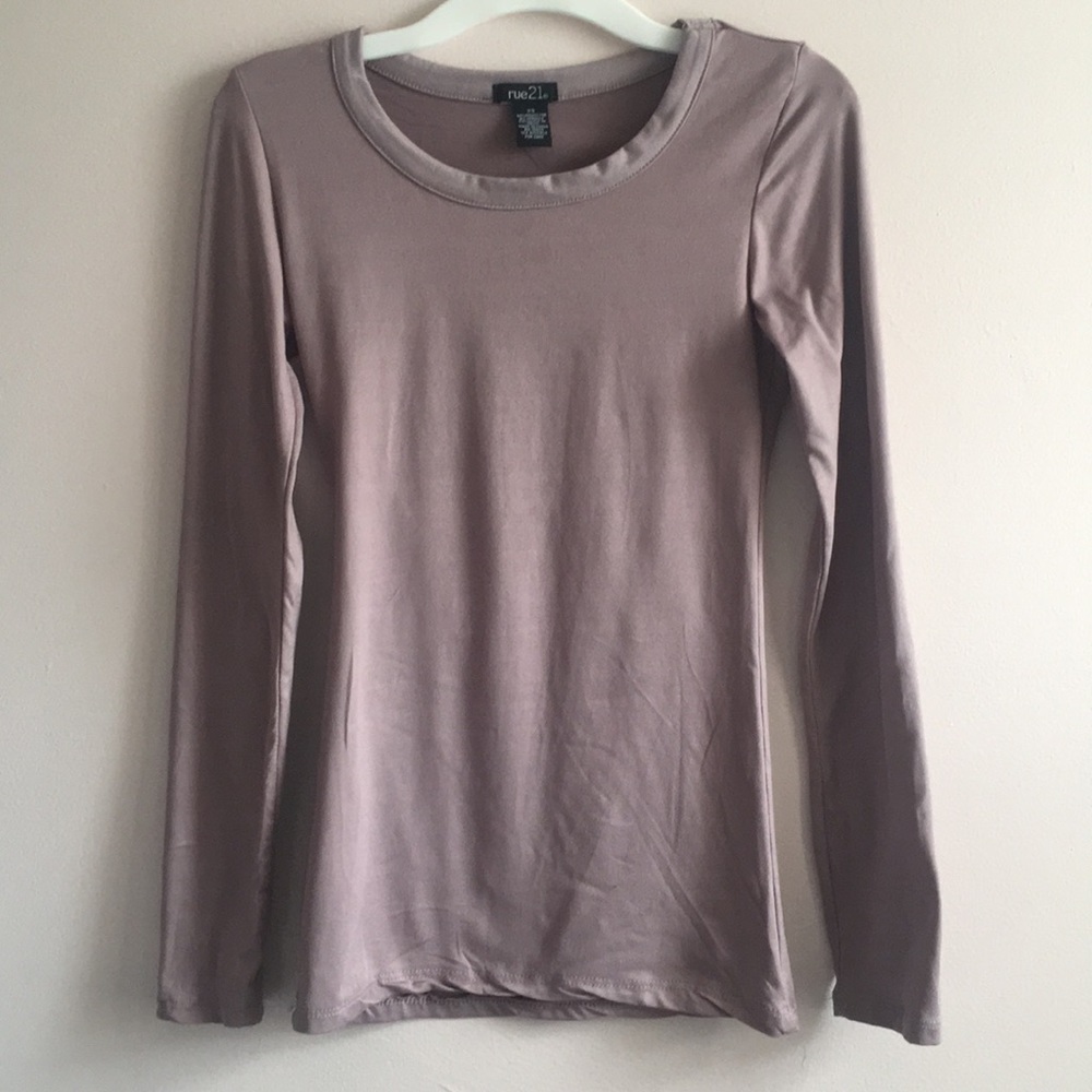 Rue 21 skin tight long sleeve top purple XS